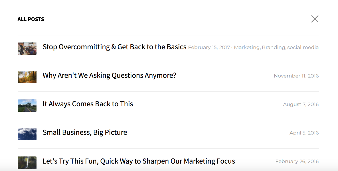 blog posts on a Strikingly user's website blog posts on a Strikingly user's website